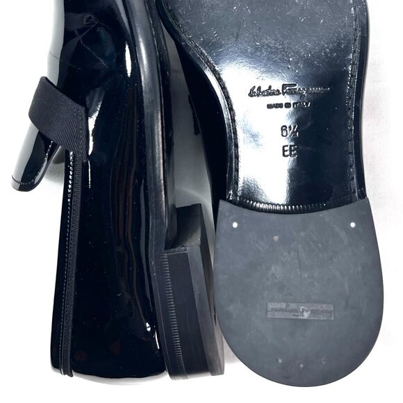 SALVATORE FERRAGAMO Patent Leather Tuxedo formal Shoes‎  Men\